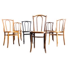 1930's French Single Hoop Back Cane Seat Dining Chairs - Set Of Six