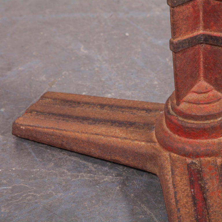 1930s French Small Cast Iron Round Bistro, Occasional Table at 1stDibs