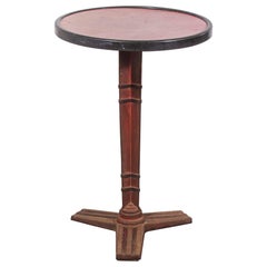 Vintage 1930s French Small Cast Iron Round Bistro, Occasional Table