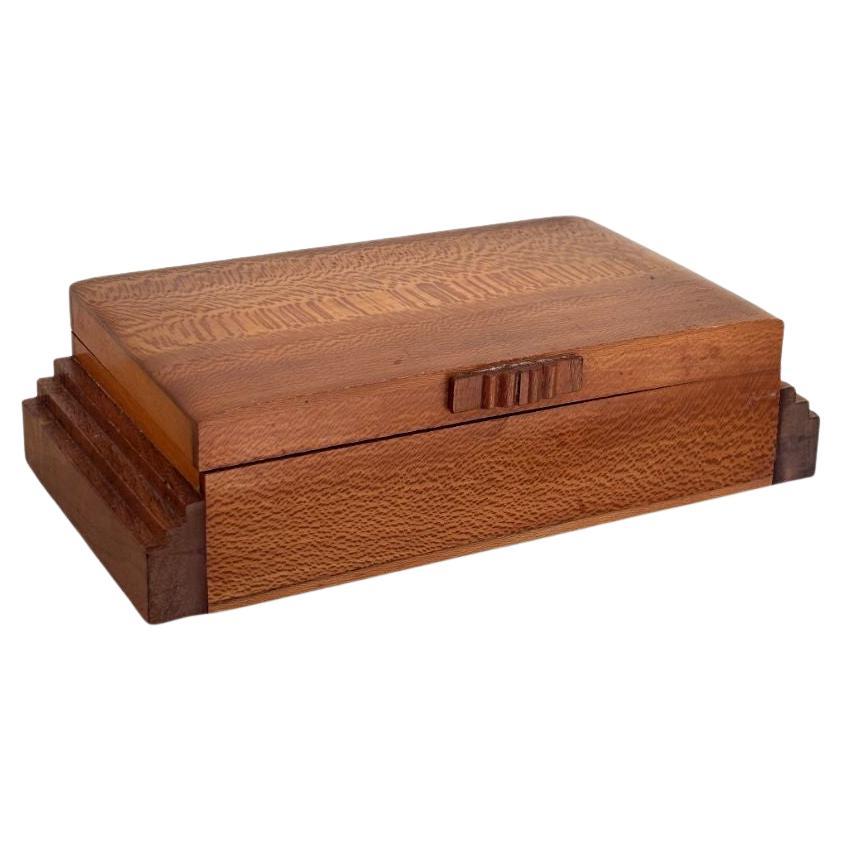 1930s French Solid Birdseye Maple Art Deco Box For Sale