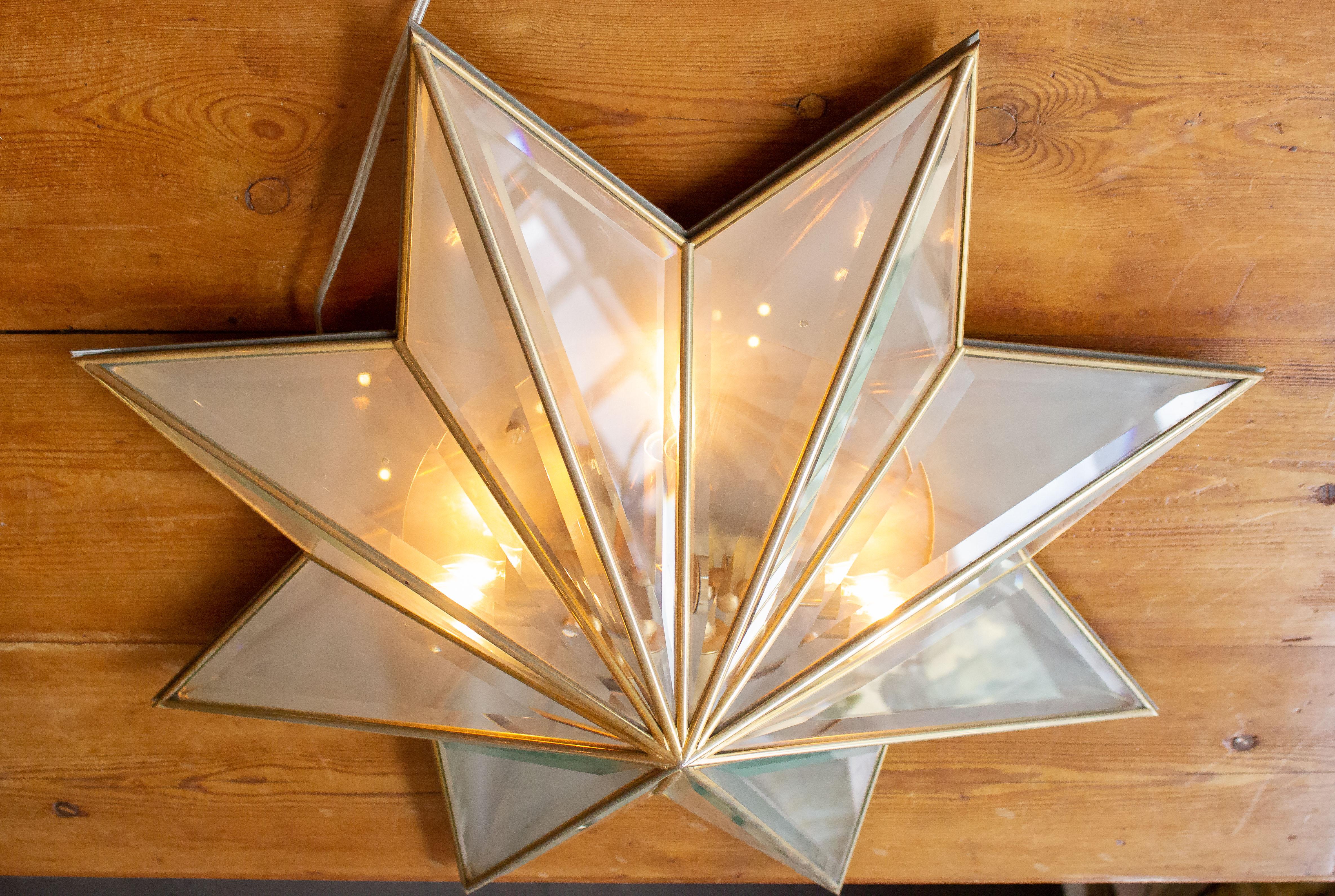 Late 20th Century 1970s French Starburst Ceiling Fixture