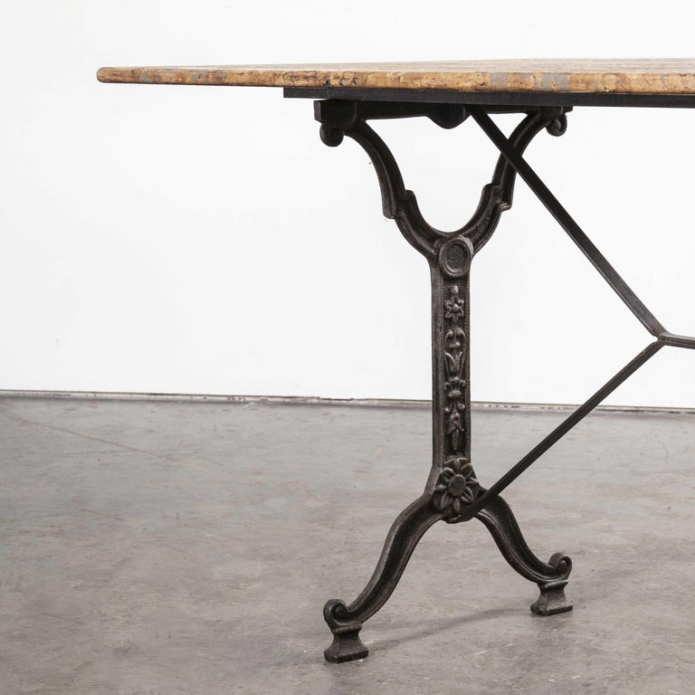 1930s French Stone Top Café Bistro Cast Iron Table For Sale 1