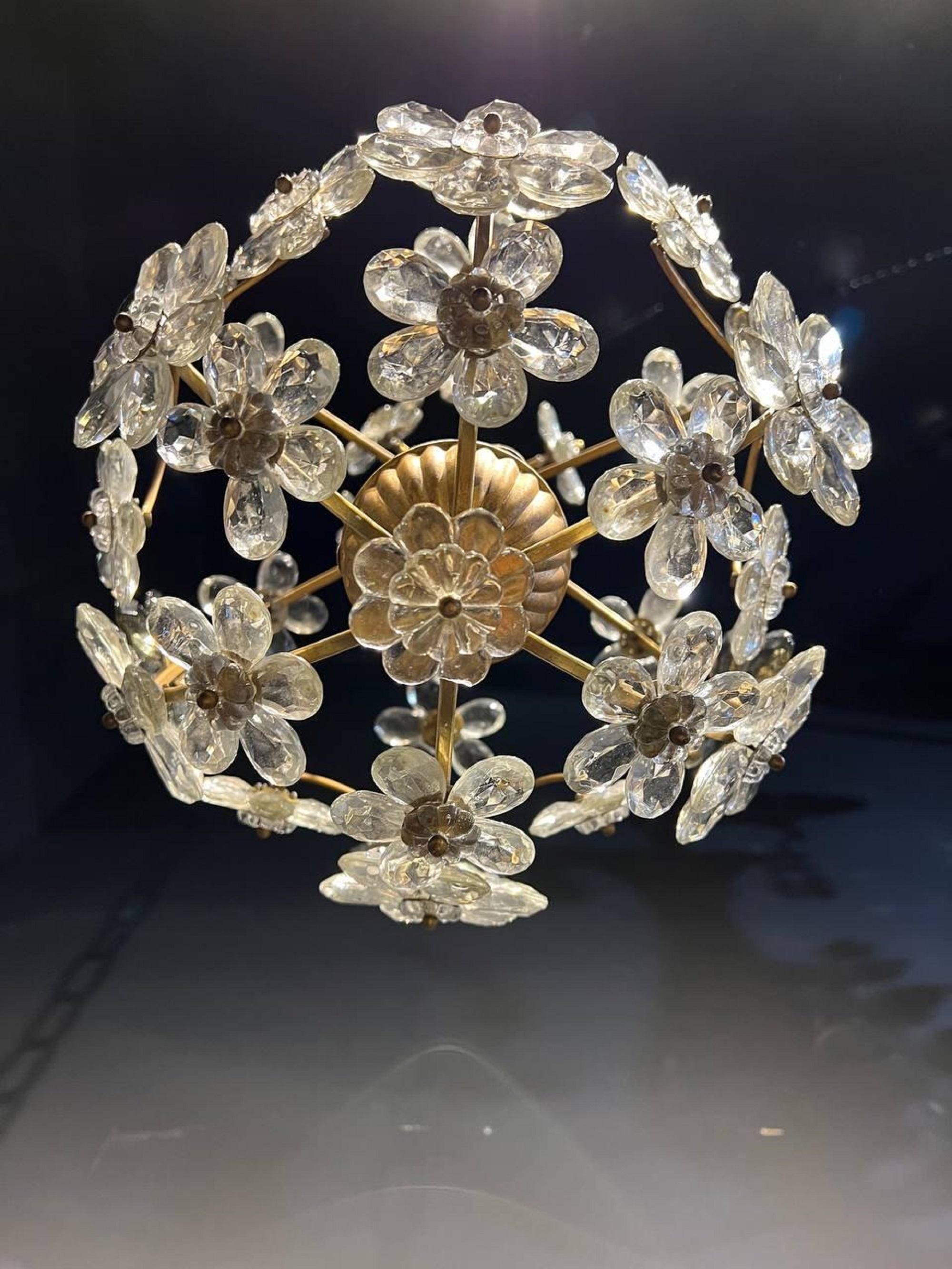 20th Century 1930s French Style Crystal Chandelier