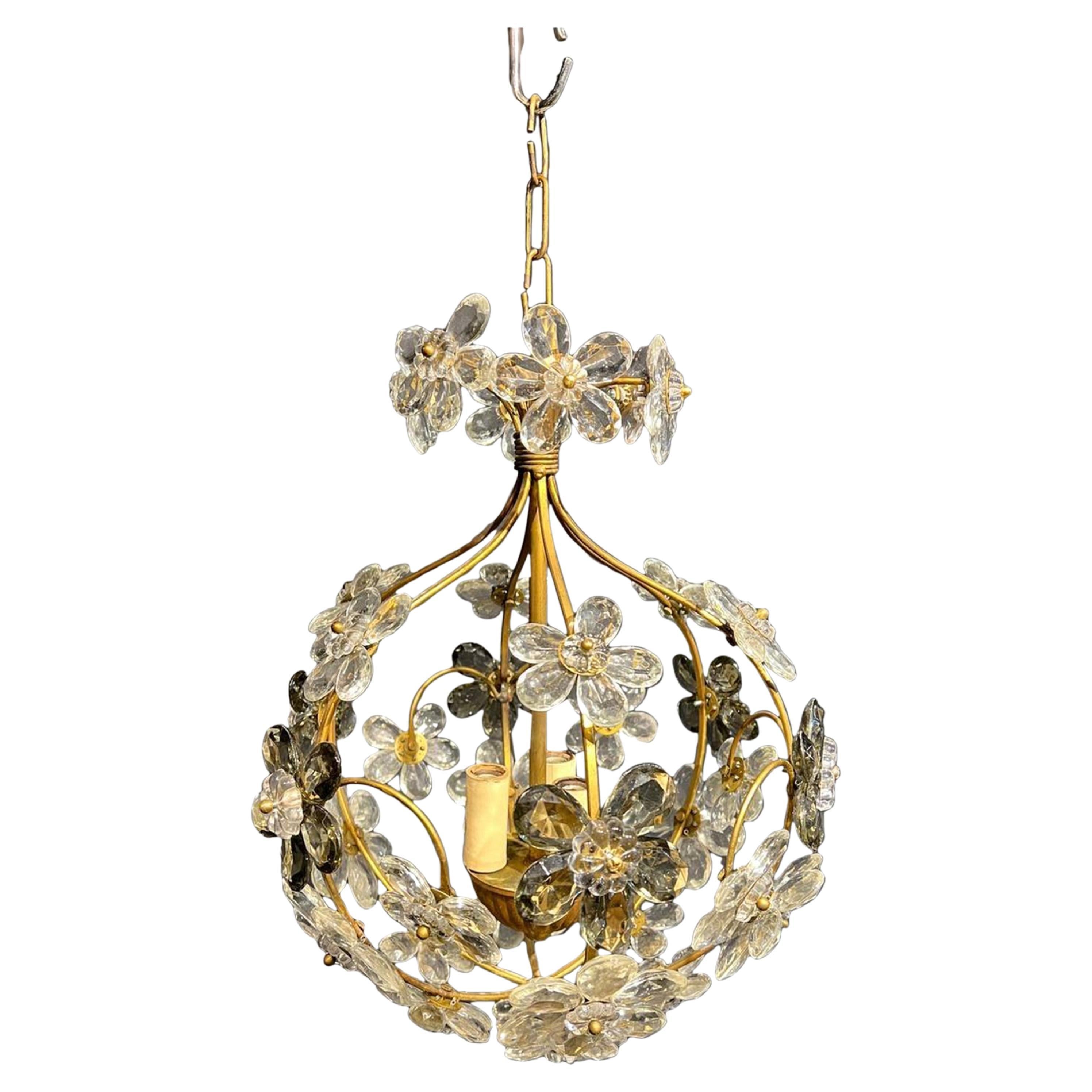 1930s French Style Crystal Chandelier