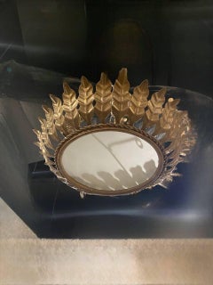 Lampada francese a raggiera degli anni '30 con montaggio ad incasso