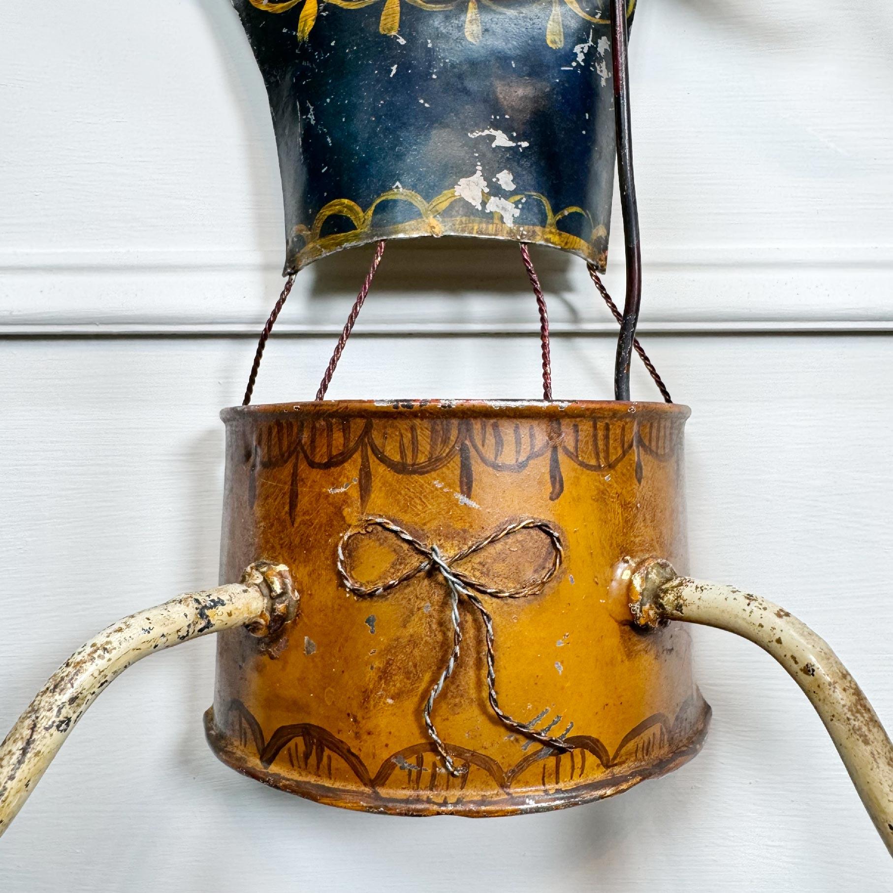 1930’s French Tole Hot Air Balloon Wall Light Sconce For Sale 4