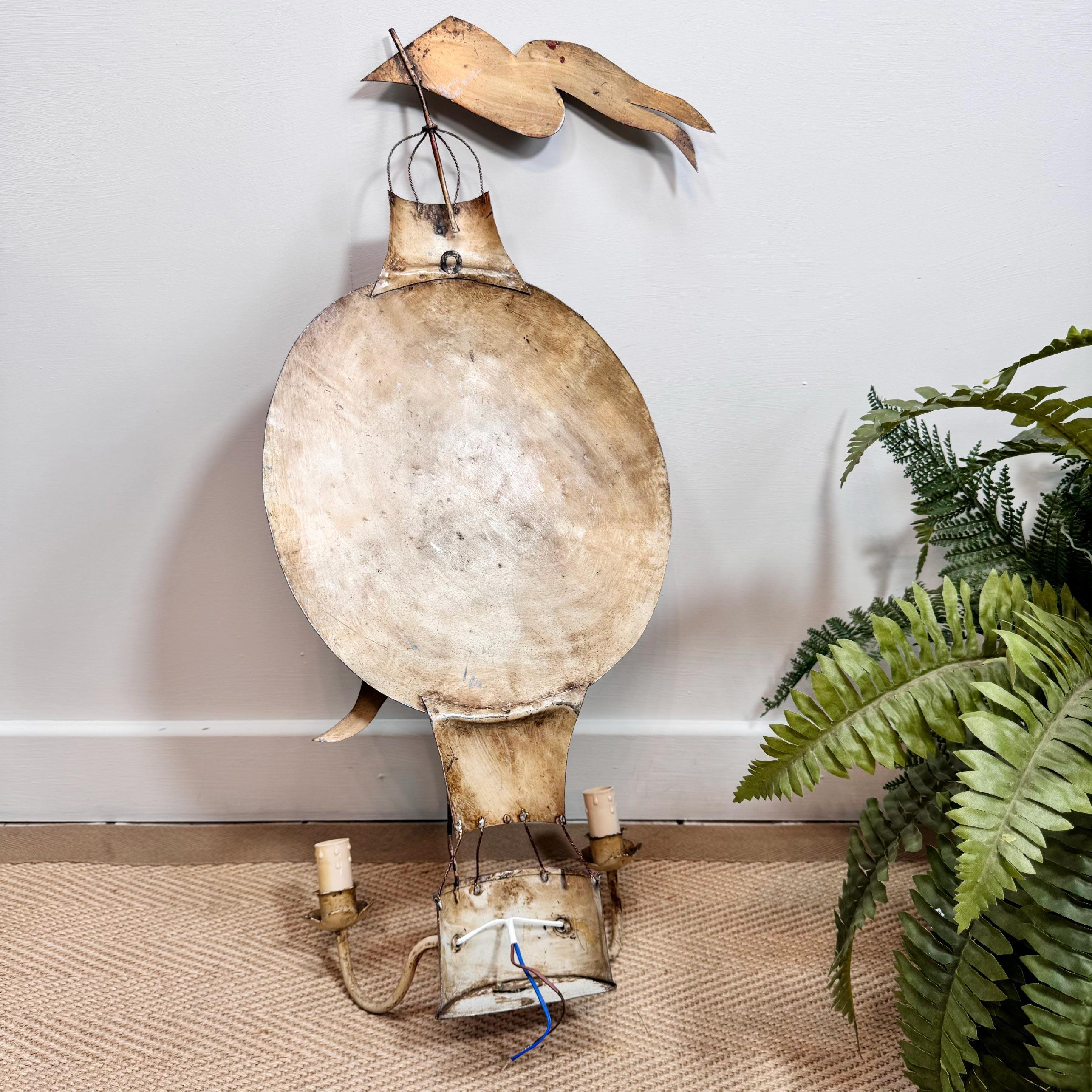 1930’s French Tole Hot Air Balloon Wall Light Sconce For Sale 6