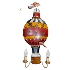 1930’s French Tole Hot Air Balloon Wall Light Sconce