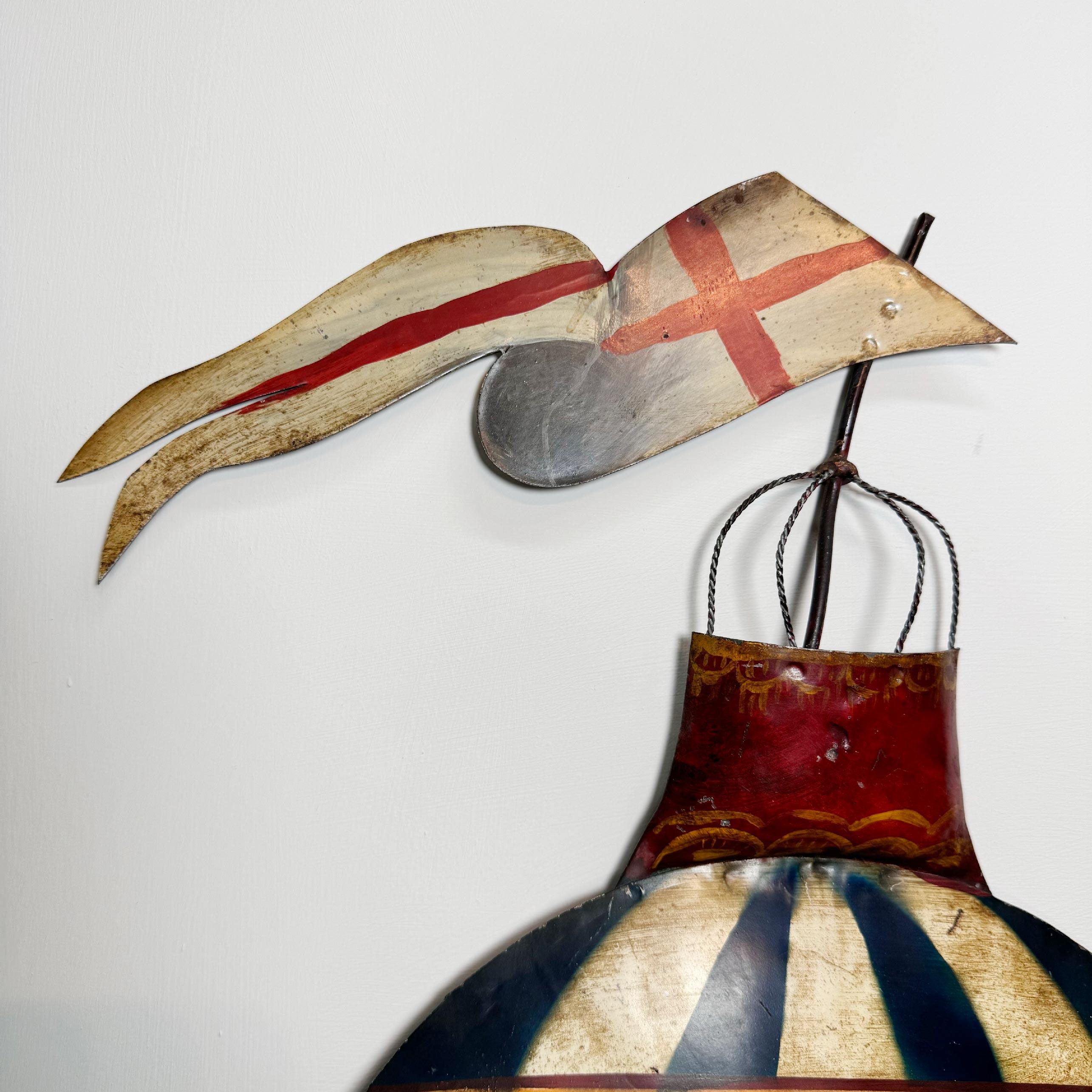 1930’s French Tole Hot Air Balloon Wall Light Sconce For Sale 2