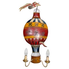 1930’s French Tole Hot Air Balloon Wall Light Sconce