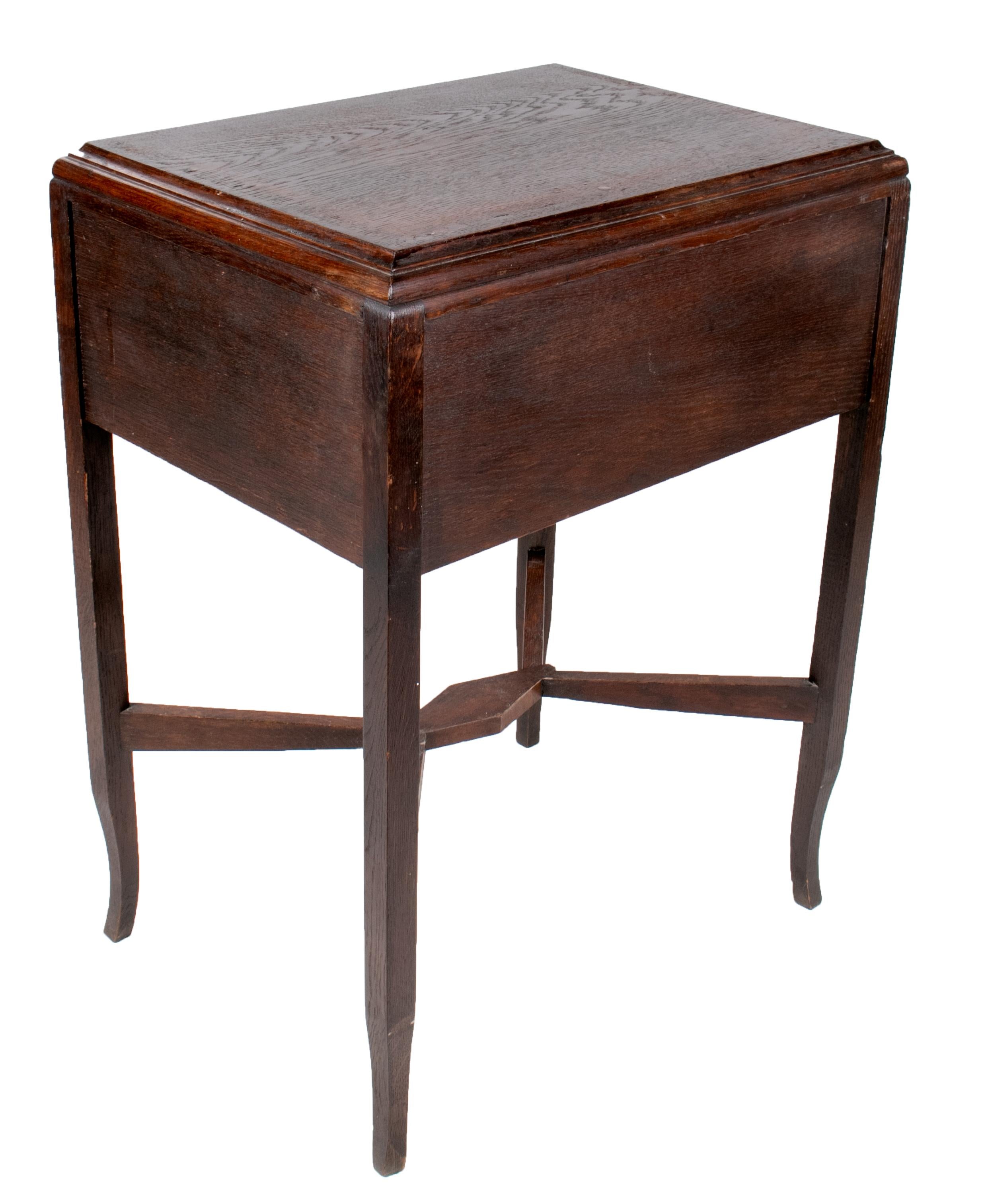 Wood 1930s French Two-Drawer Auxiliary Table