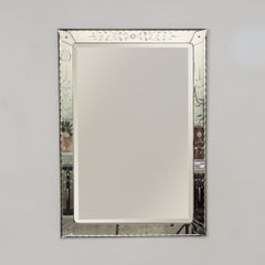 Espejo veneciano francés grabado de los años 30