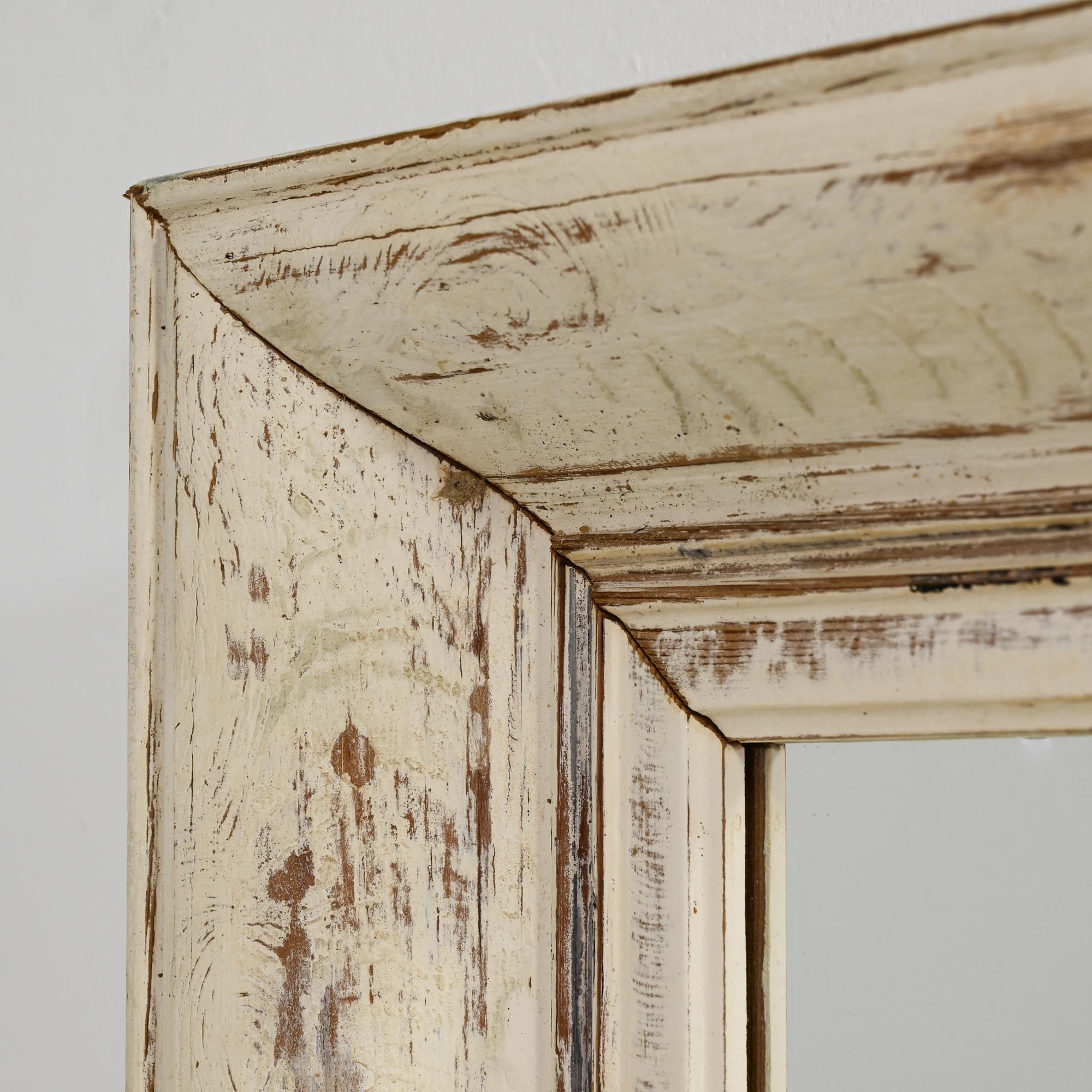 Mid-20th Century 1930s French White Patinated Wall Mirror