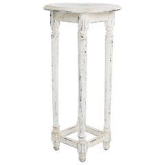 1930s French White Wooden Patinated Side Table