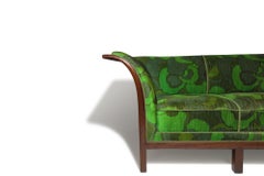 1930's Frits Henningsen Sofa with Dramatic Flared Arms of Mahogany.