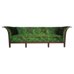 1930's Frits Henningsen Sofa with Dramatic Flared Arms of Mahogany.