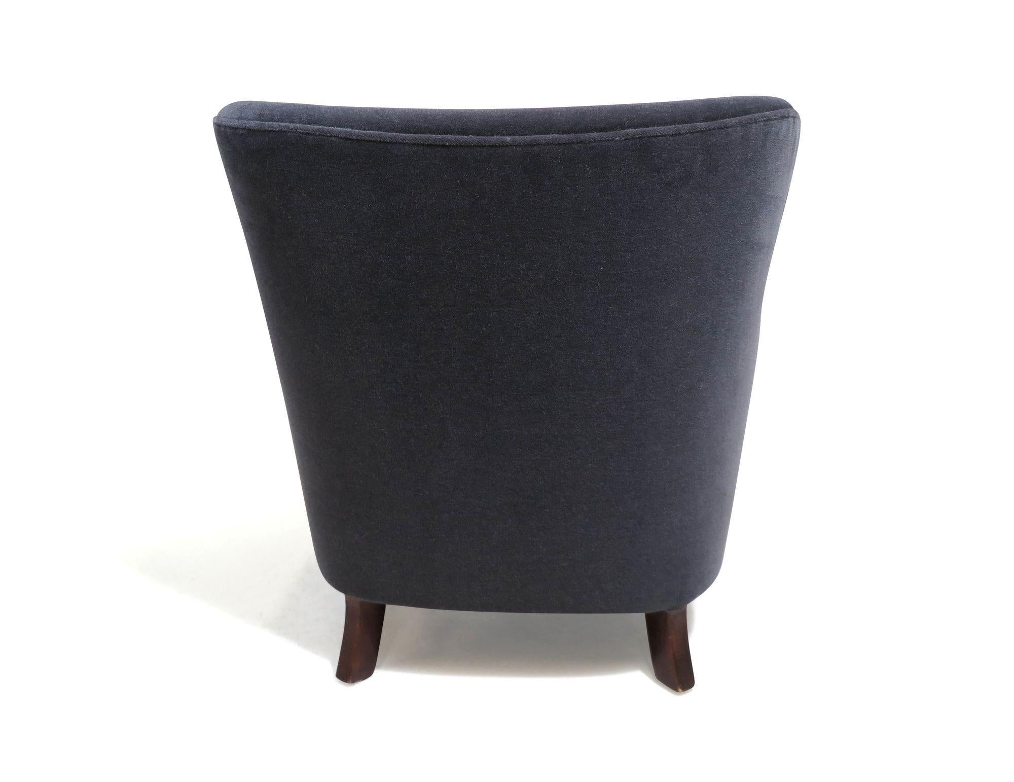 1930's Fritz Hansen Danish Lounge Chairs in New Mohair 2
