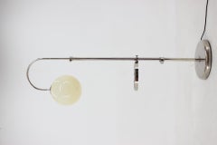 Lampadaire fonctionnel réglable en plaqué chrome des années 1930, Tchécoslovaquie