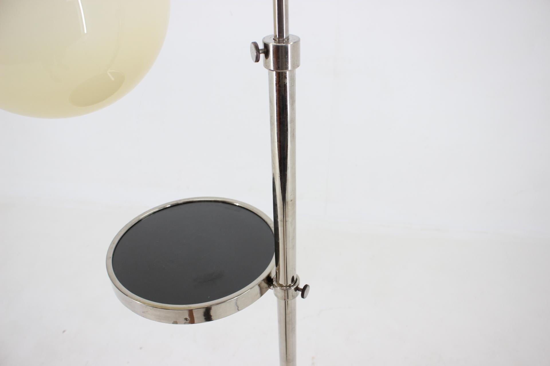 Mid-20th Century 1930s Functionalist Adjustable Chrome Plated Floor Lamp, Czechoslovakia For Sale
