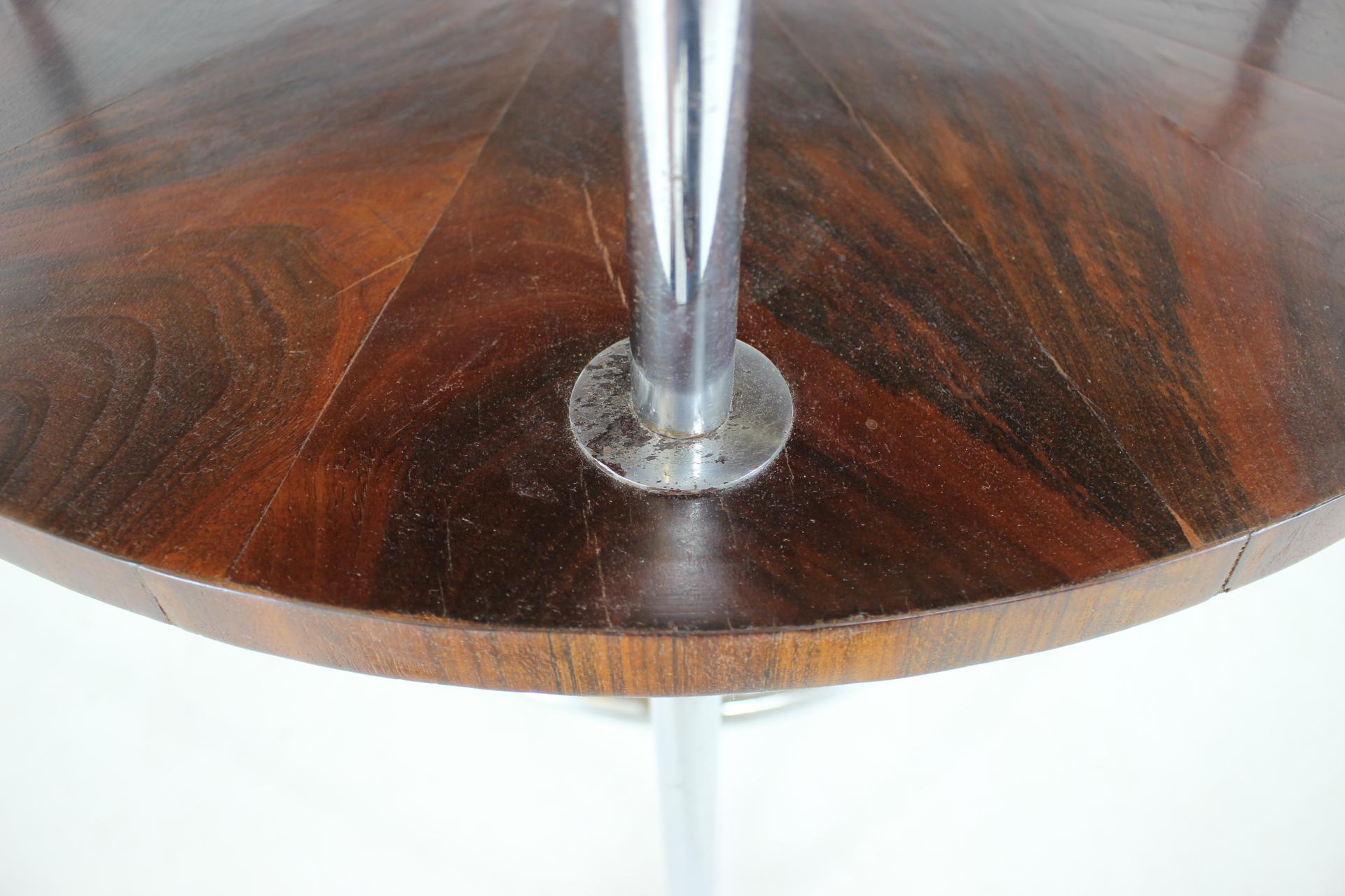 Chrome 1930s Functionalist Coffee or Side Table, Czechoslovakia For Sale