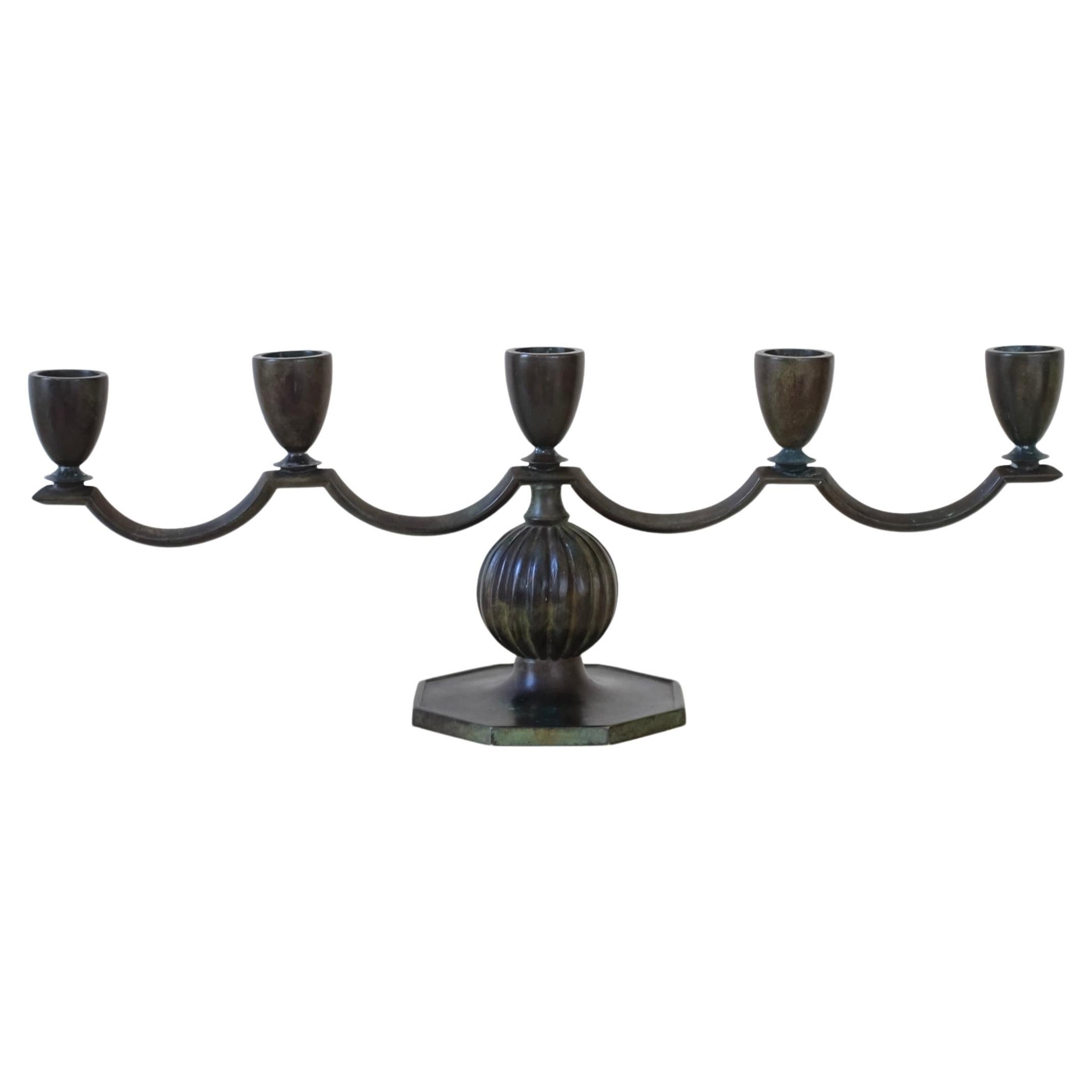 1930s GAB Bronze Candleholder