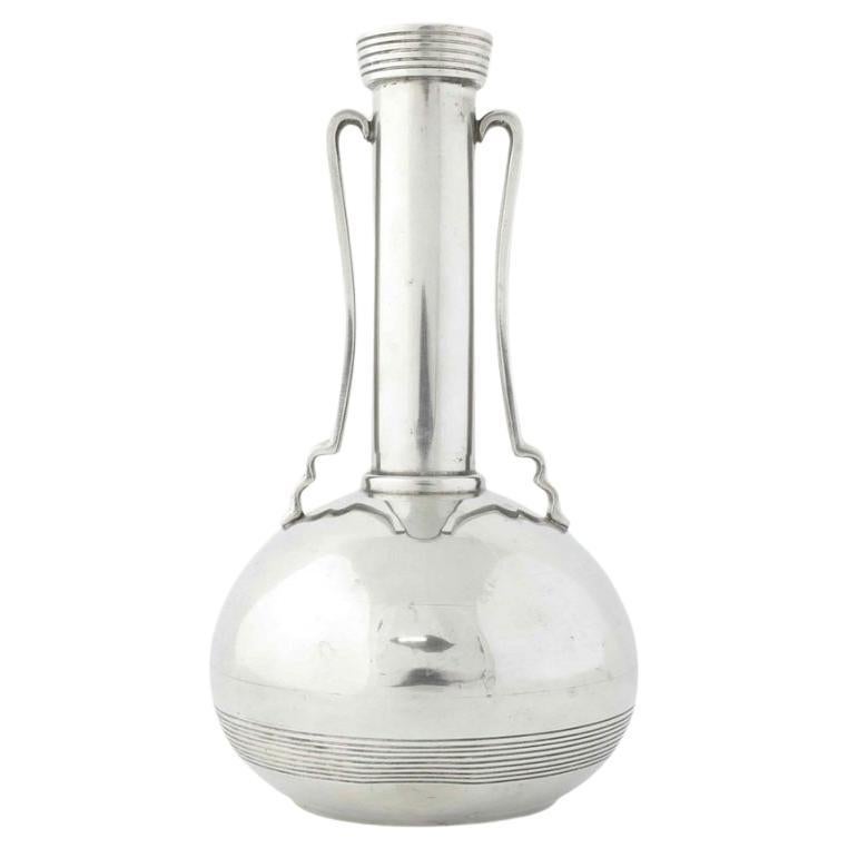 1930s GAB Sweden Polished Pewter Sculptural Vase