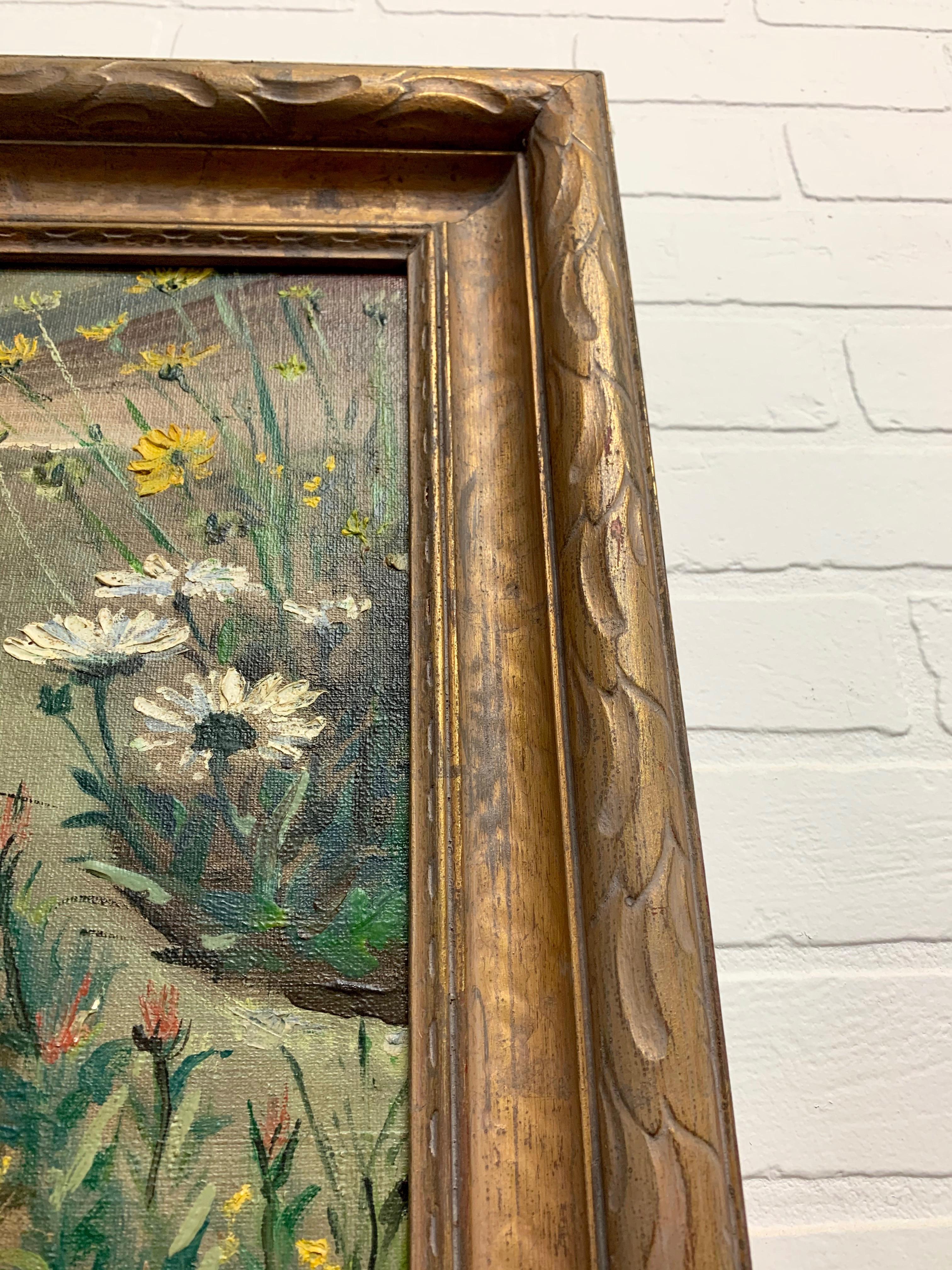 1930's Garden Painting by Richard Kollorsz For Sale 4