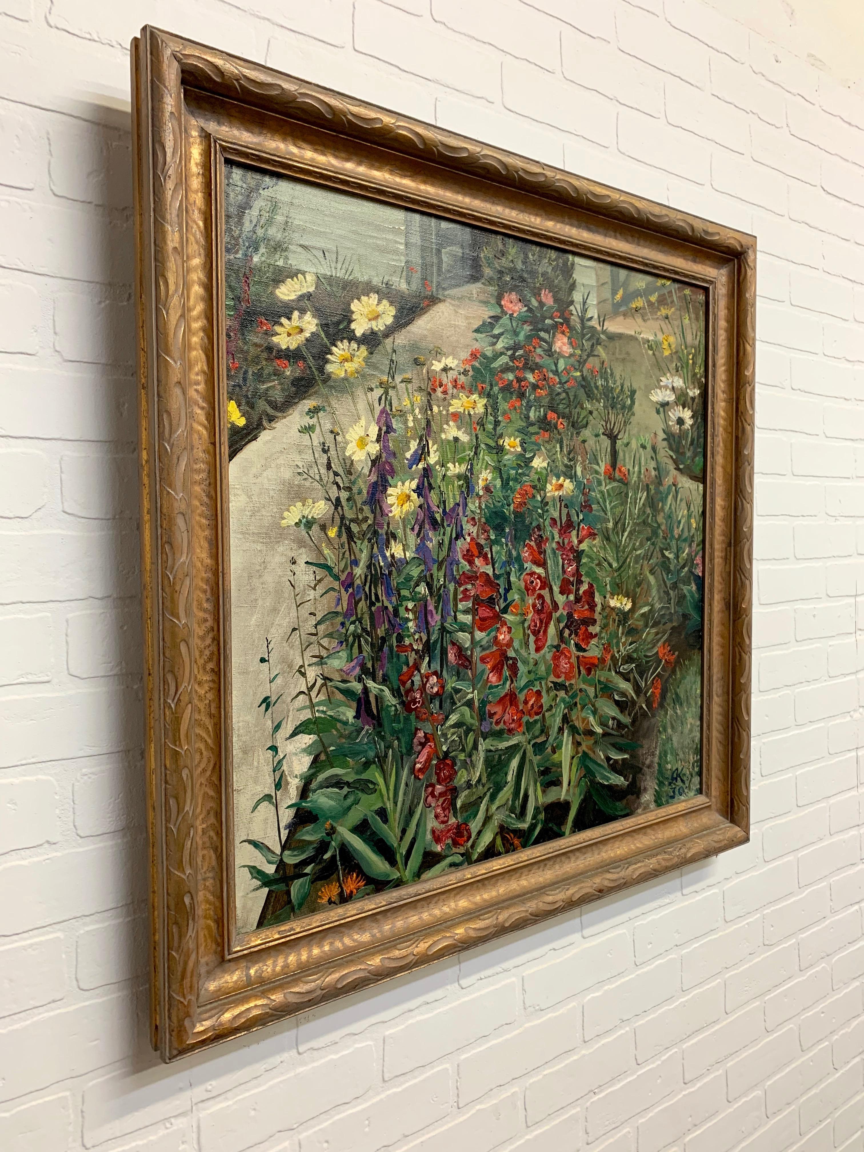 Peinture de jardin des années 1930 par Richard Kollorsz en vente 1