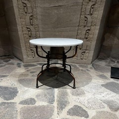 1930s Garden Table Italian Marble with Sculptural Bronze Base