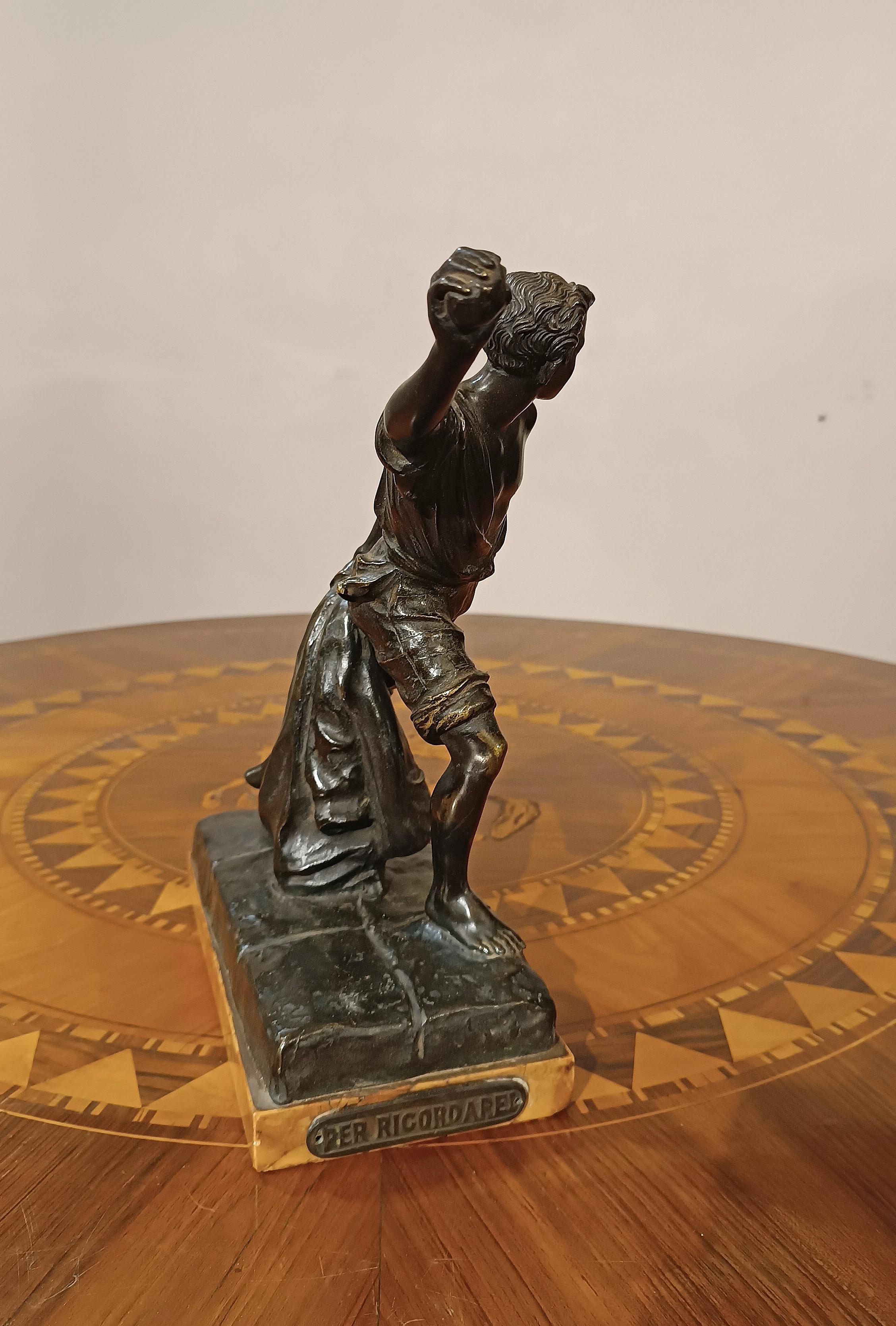 Hand-Crafted 1930s GENOESE SMALL BRONZE STATUE 