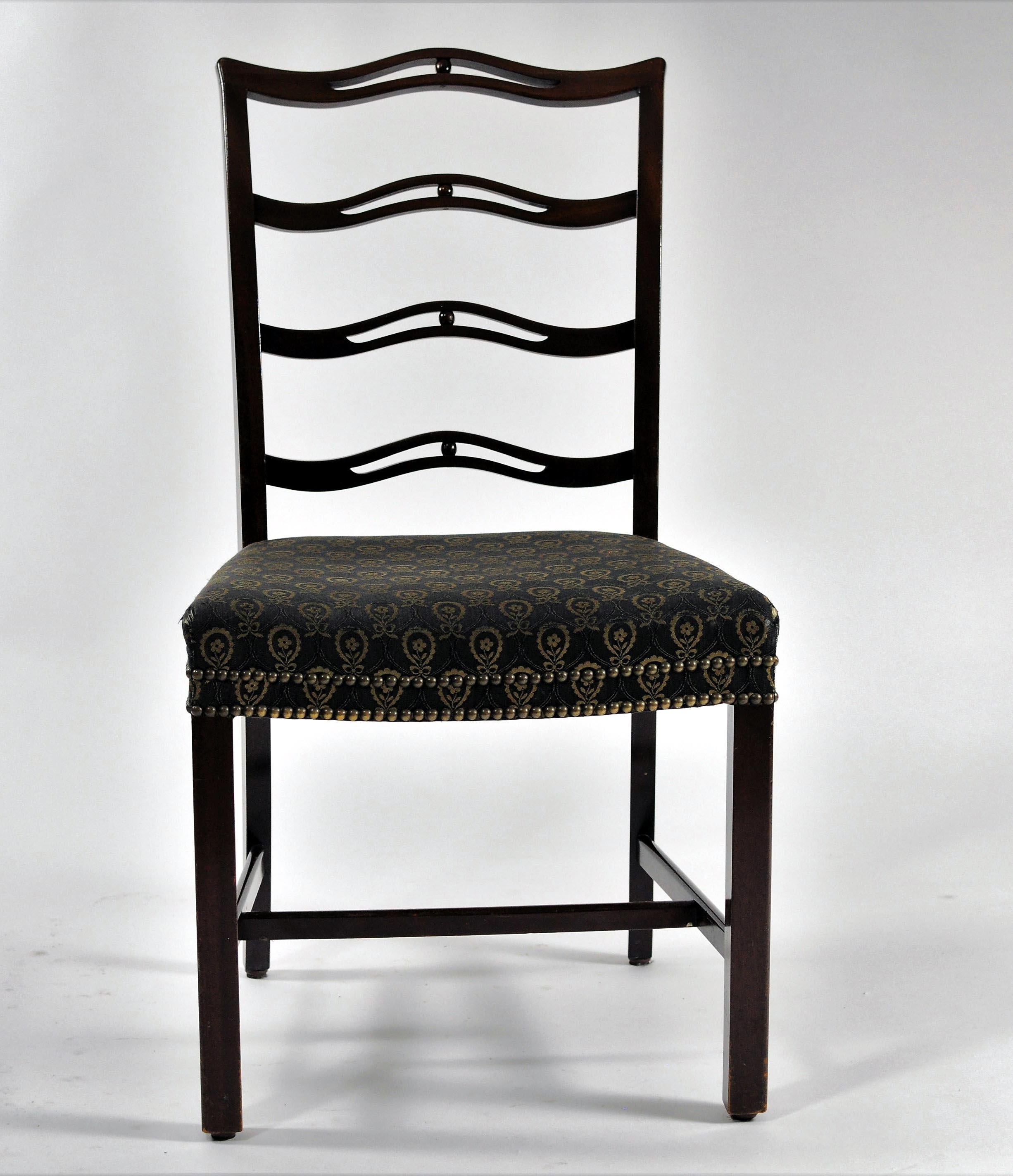1930s Georg Kofoed Set of Six Danish Mahogany Dining Chairs In Fair Condition For Sale In Knebel, DK