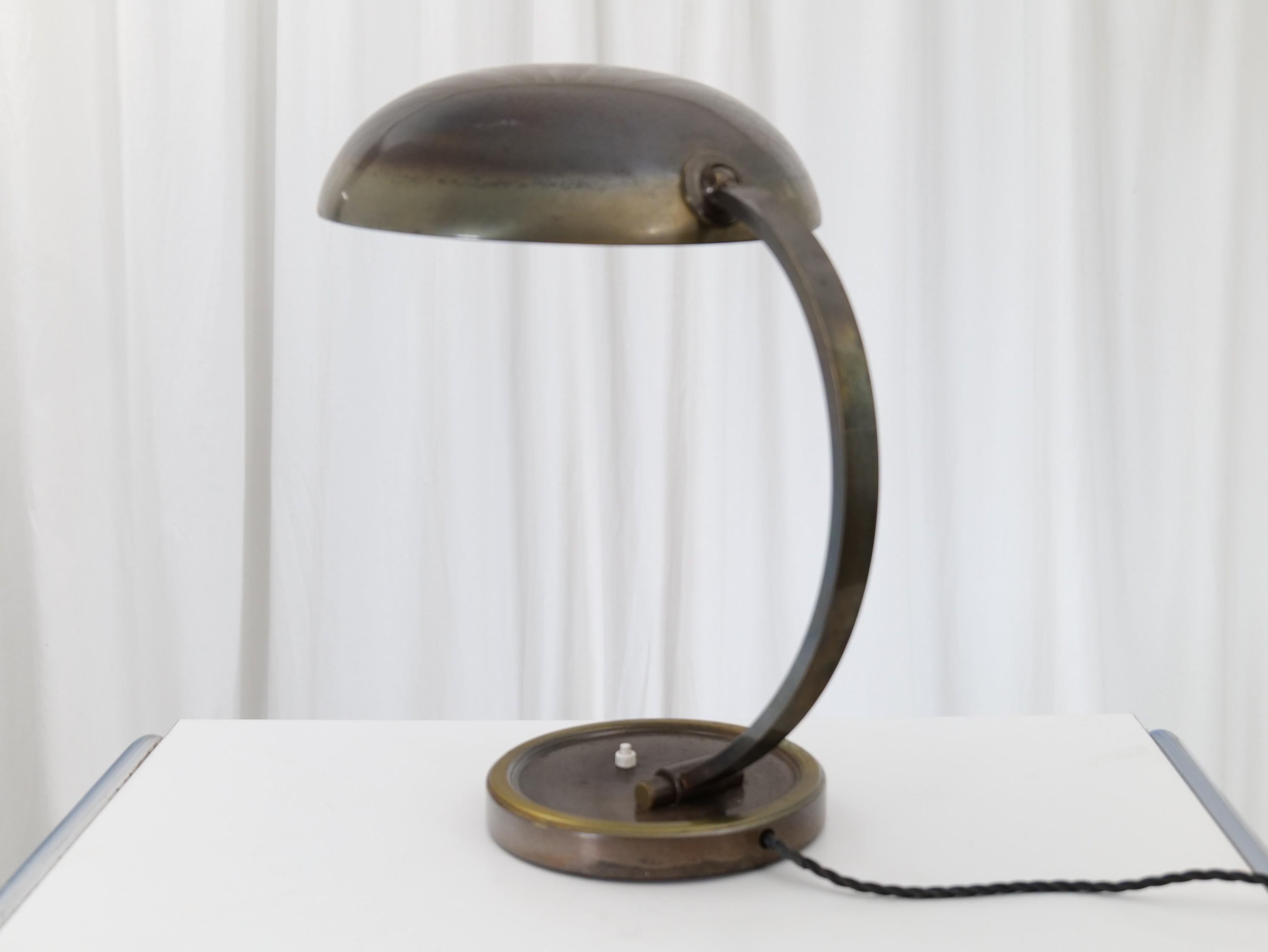 Mid-20th Century 1930's, German Art Deco Desk Lamp by Gecos For Sale