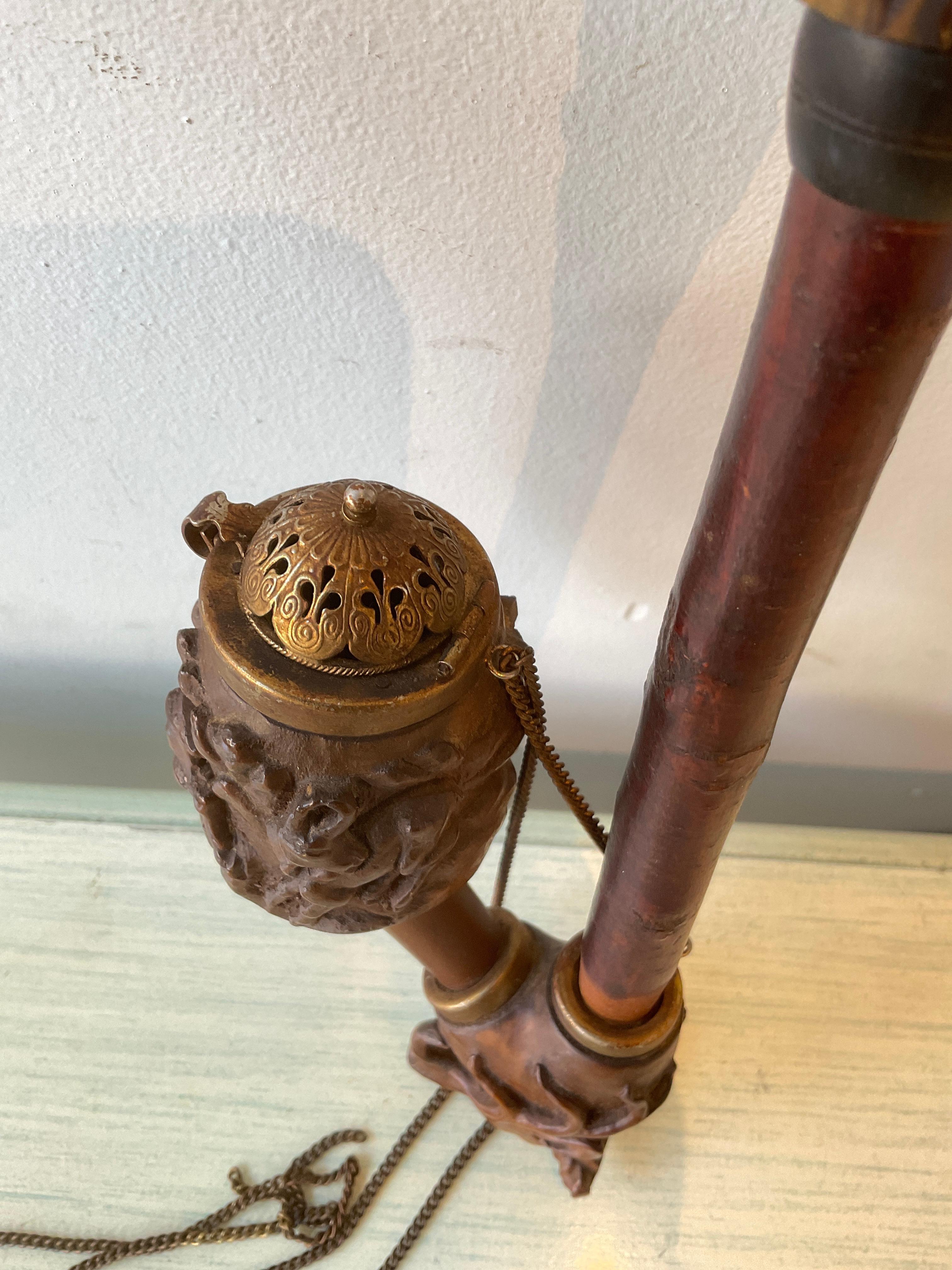 1930s German Black Forest Hand Carved Wood Pipe For Sale 6