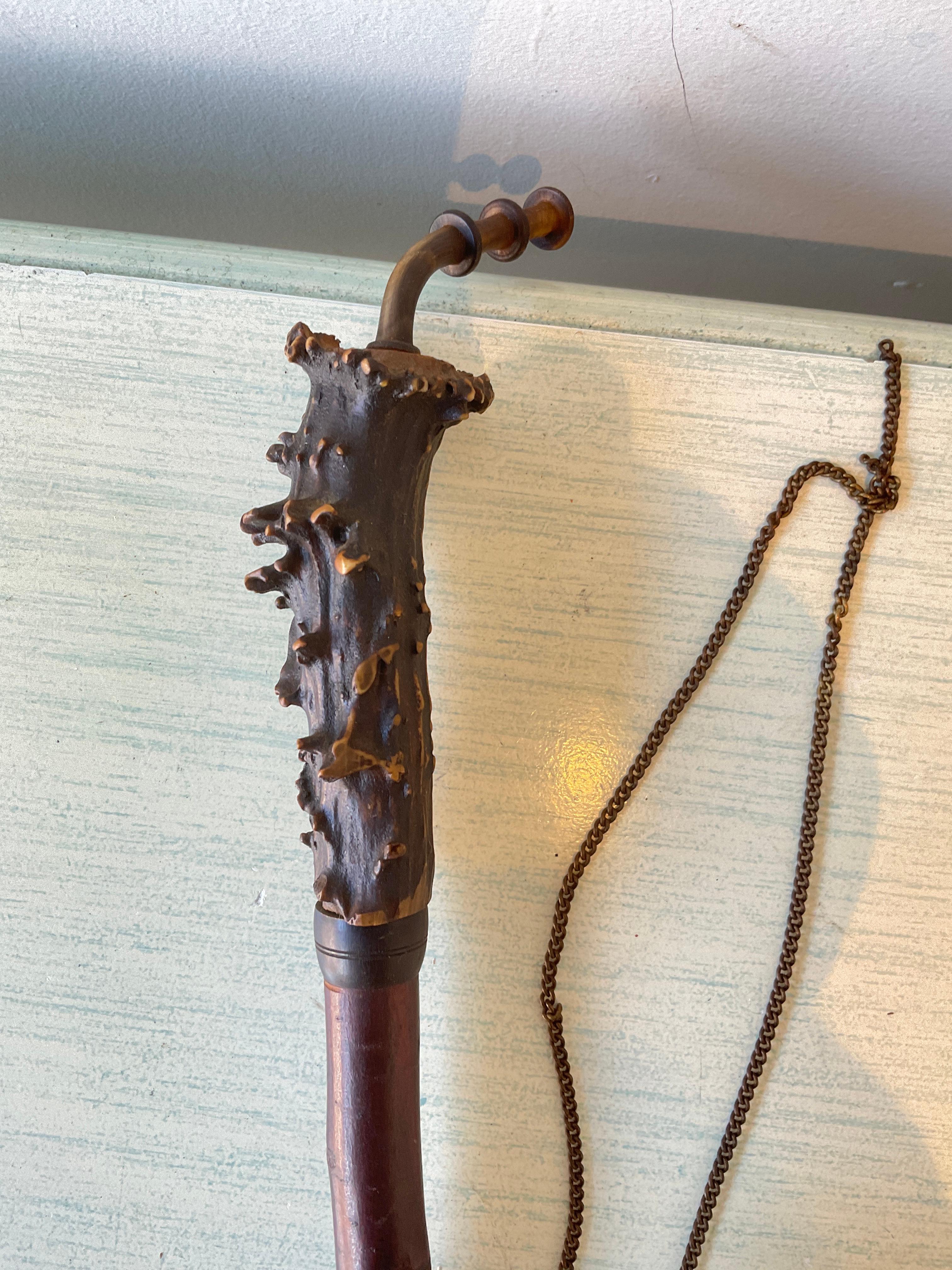 1930s German Black Forest Hand Carved Wood Pipe For Sale 2