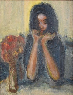 1930s German Oil Painting of a Girl