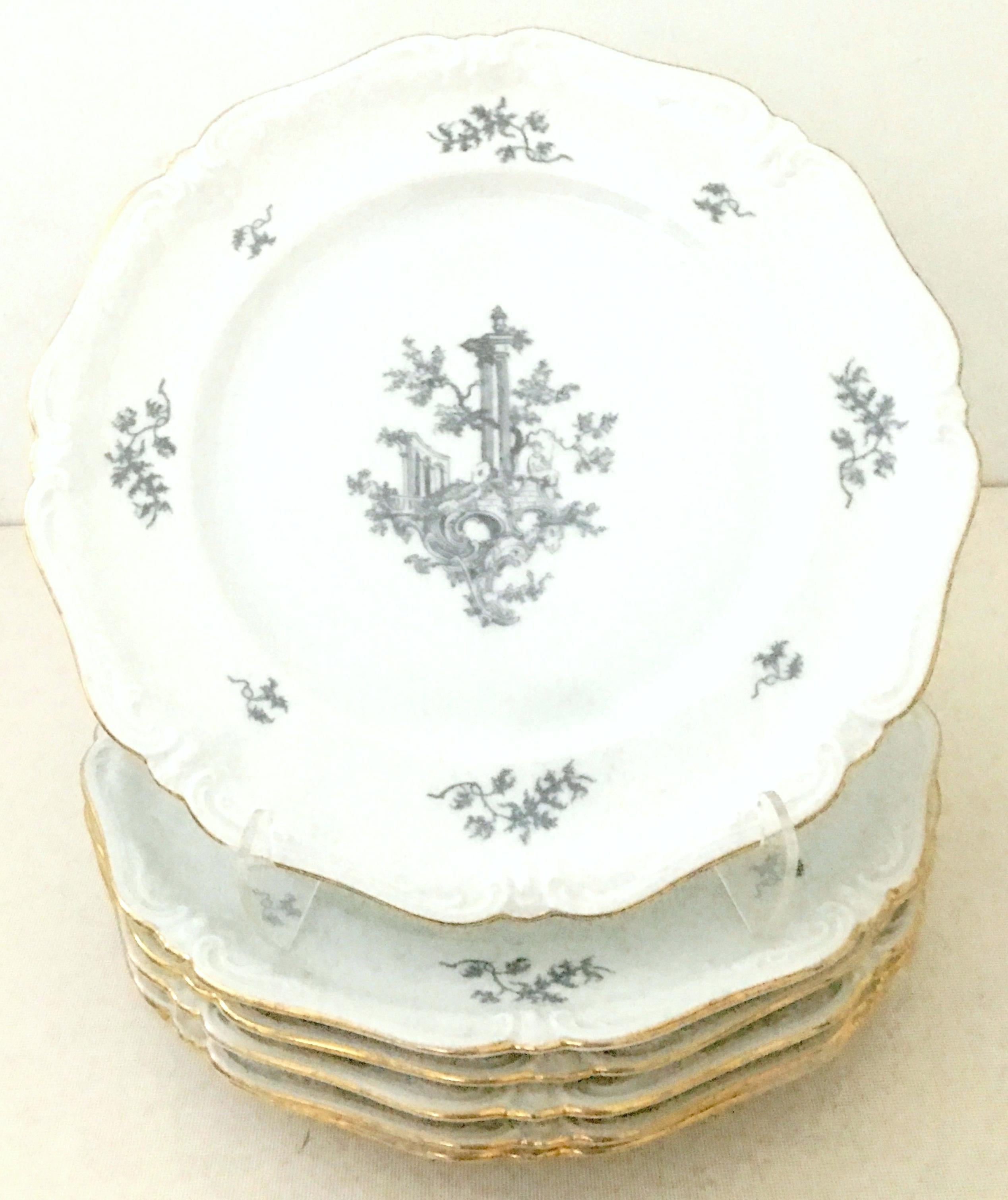 1930'S German hand-painted 22-K gold porcelain 