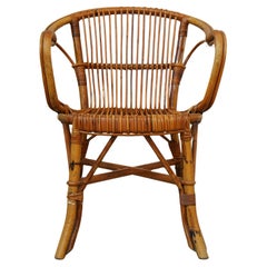 1930s Gervasoni M753 Rattan Garden Armchair – Italian Vintage Elegance