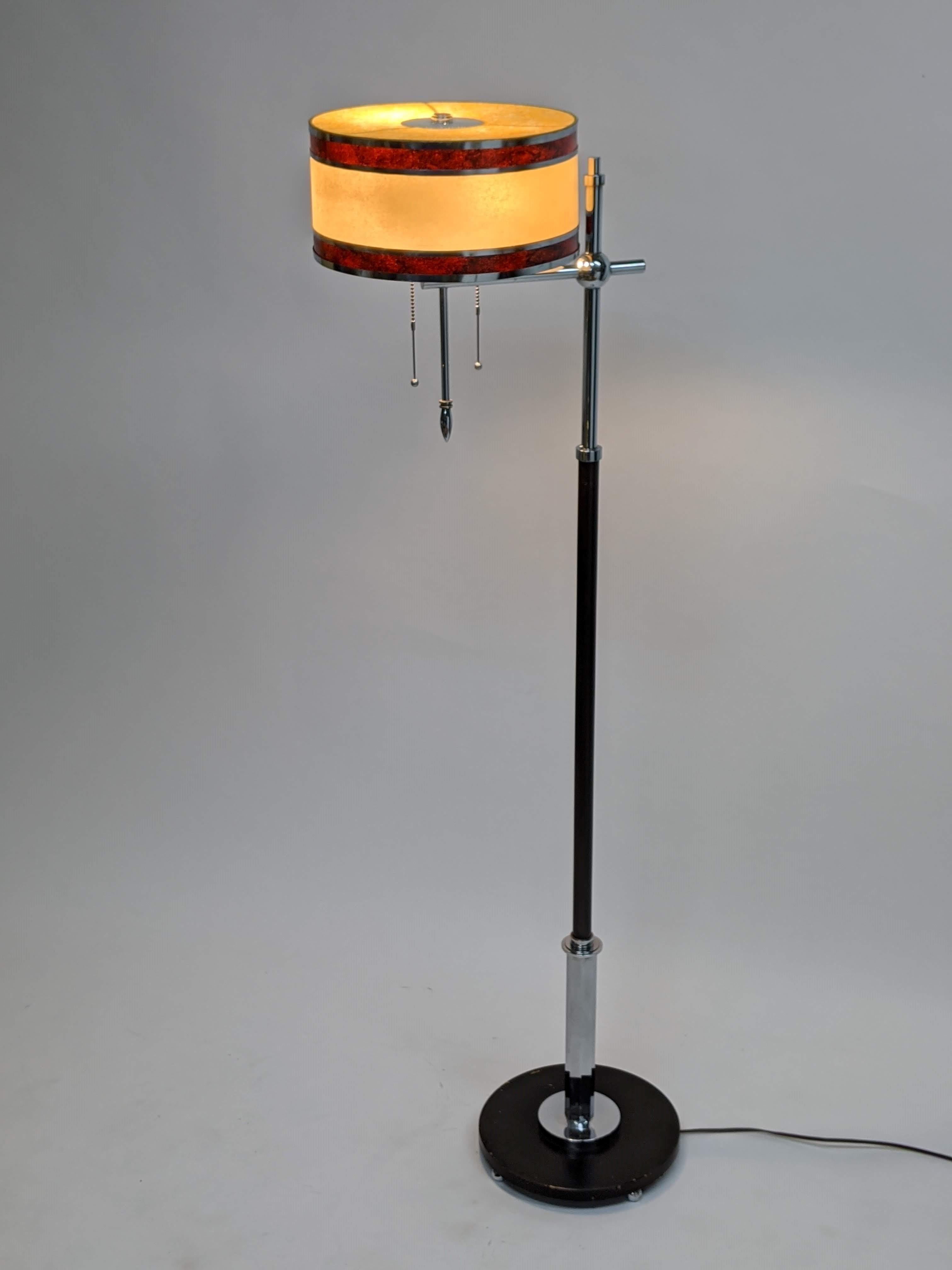 1930s Gilbert Rohde Attributed Art Deco Telescopic Floor Lamp, USA 2