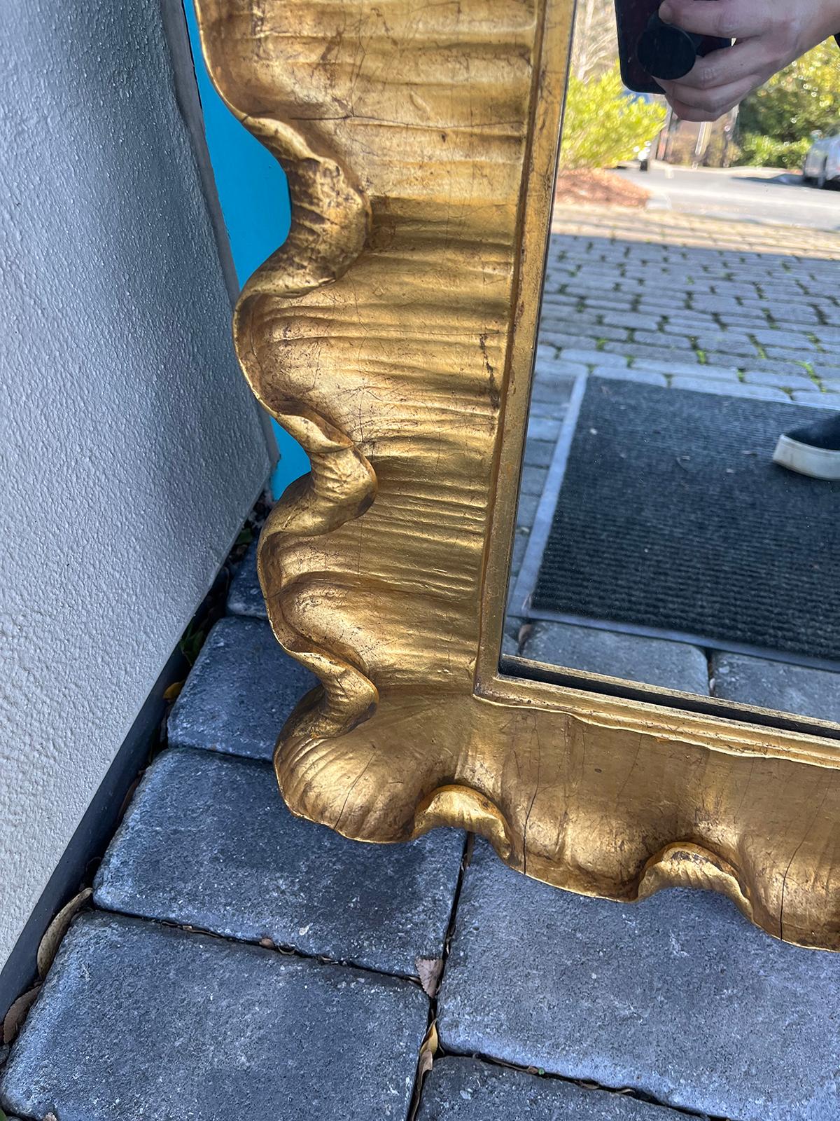 1930's Giltwood Wave Mirror, Manner of Jean-Michel Frank 1