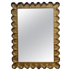 1930's Giltwood Wave Mirror, Manner of Jean-Michel Frank