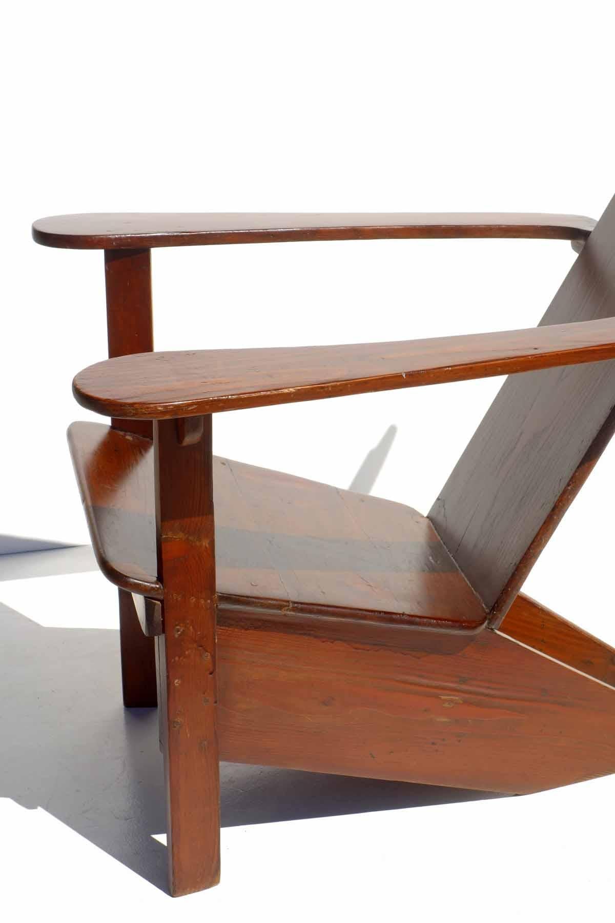 Early 20th Century 1930s Gino Levi Montalcini Italian Design Rationalist Wood Lounge Chair For Sale