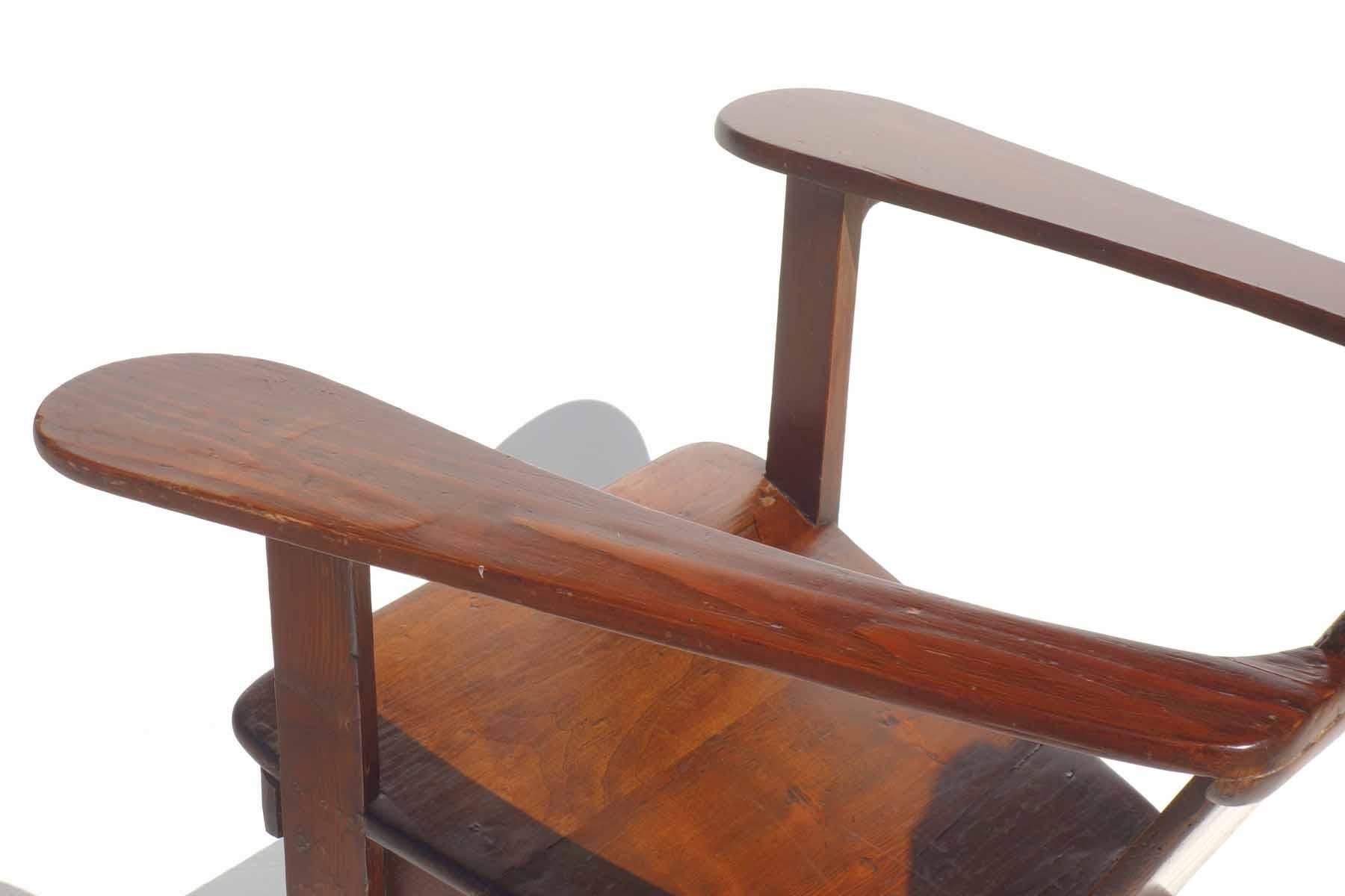 Fauteuil de salon en bois du design italien Rationalist Gino Levi Montalcini des années 1930 en vente 3