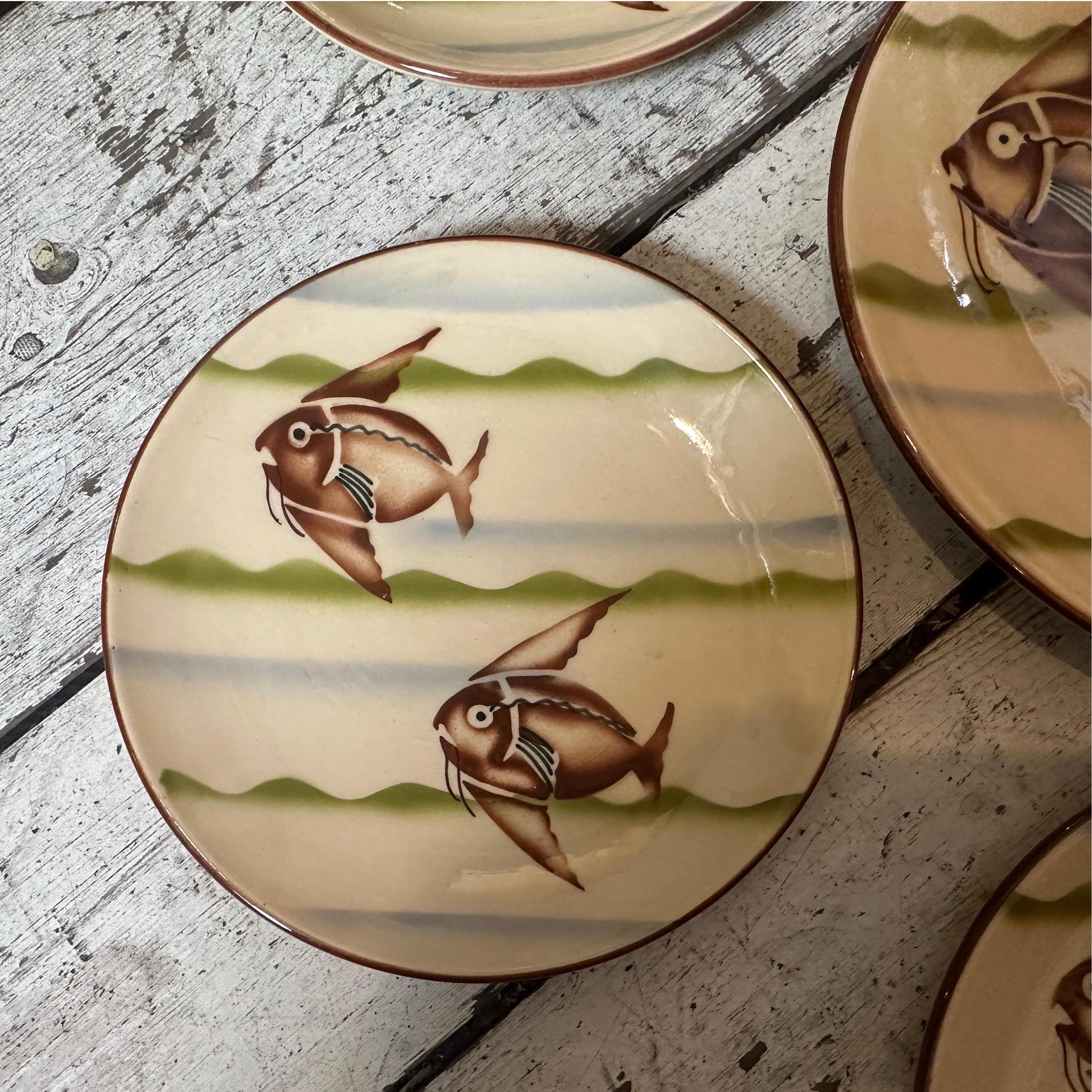 20ième siècle 1930s Giò Ponti Style Art Deco Ceramic Italian Cake Set  en vente