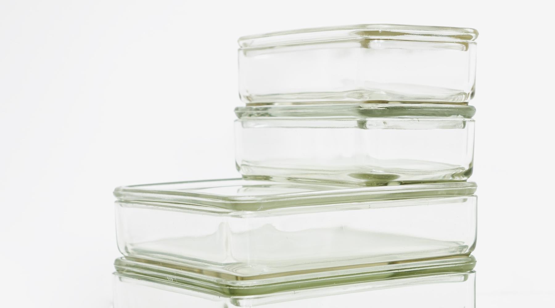Mid-20th Century 1930s Glass Containers by Wilhelm Wagenfeld For Sale