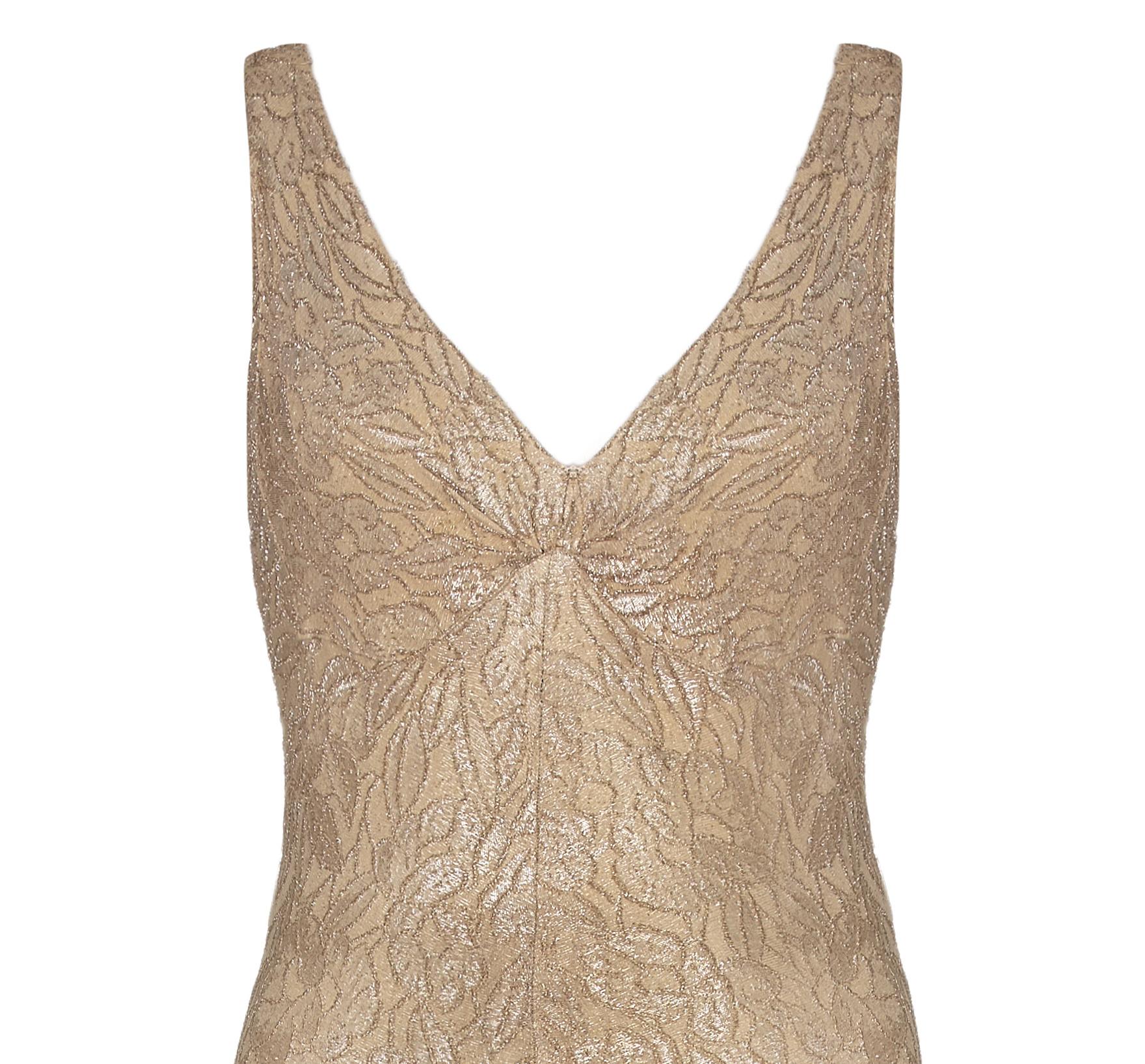 chanel gold lame dress 1930s