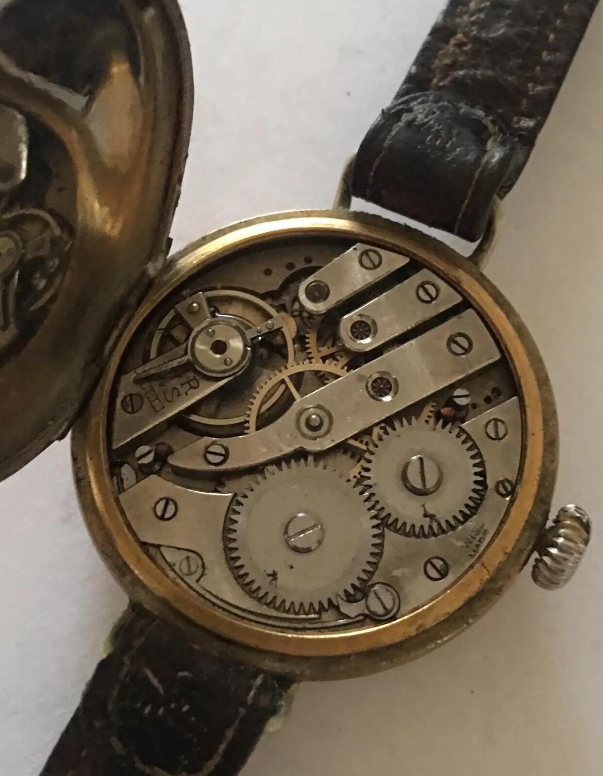 1930s Gold-Plated Swiss Made Trench / Wristwatch 5