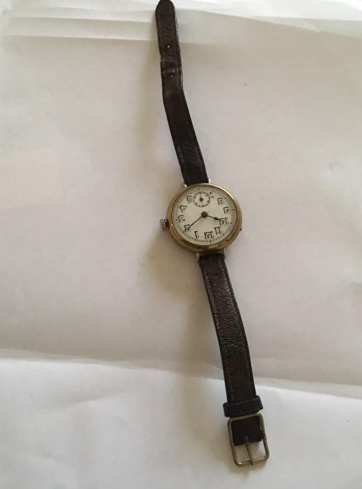 1930s Gold-Plated Swiss Made Trench / Wristwatch 7