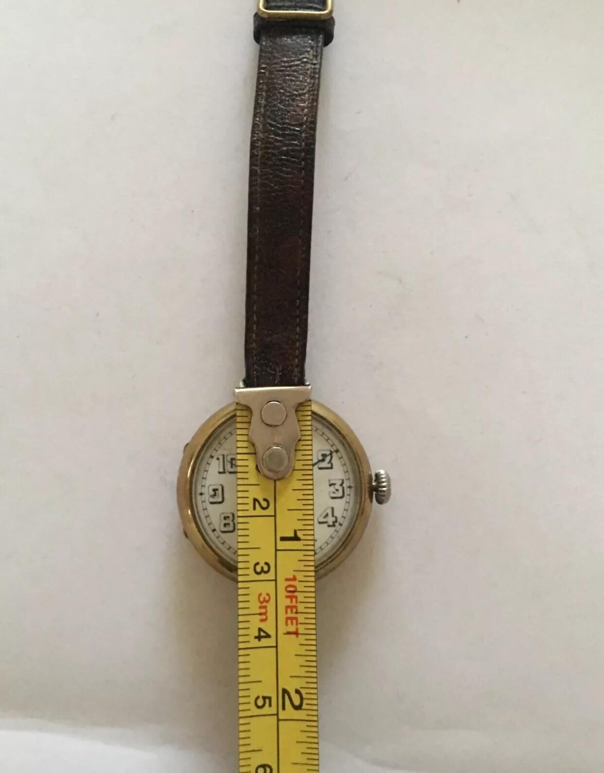 1930s Gold-Plated Swiss Made Trench / Wristwatch In Fair Condition In Carlisle, GB
