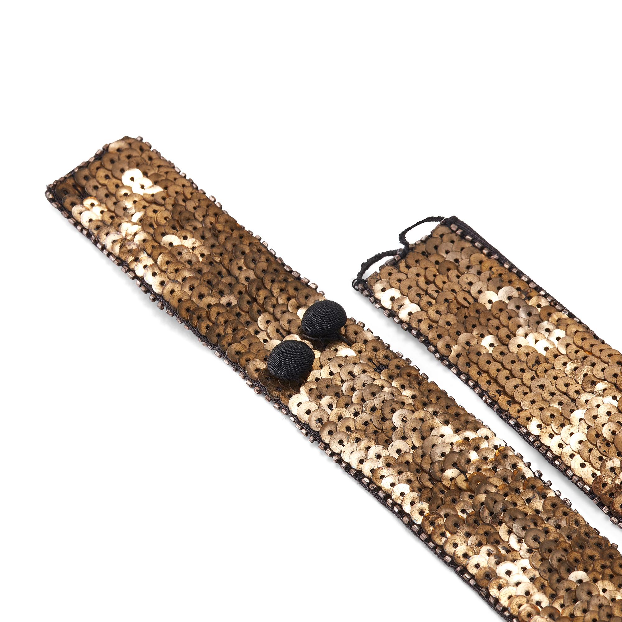 1930s Gold Sequin and Beaded Belt For Sale 1