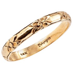 1930s Gold Wedding Band Size 13